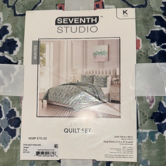 Green and Blue Quilt Set - Picture 2 of 8